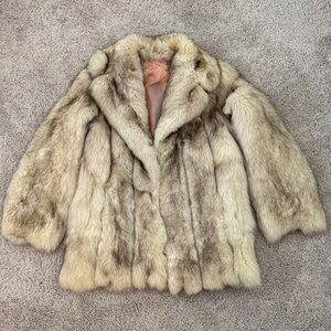 Vintage Fur Coat in Cream and Brown